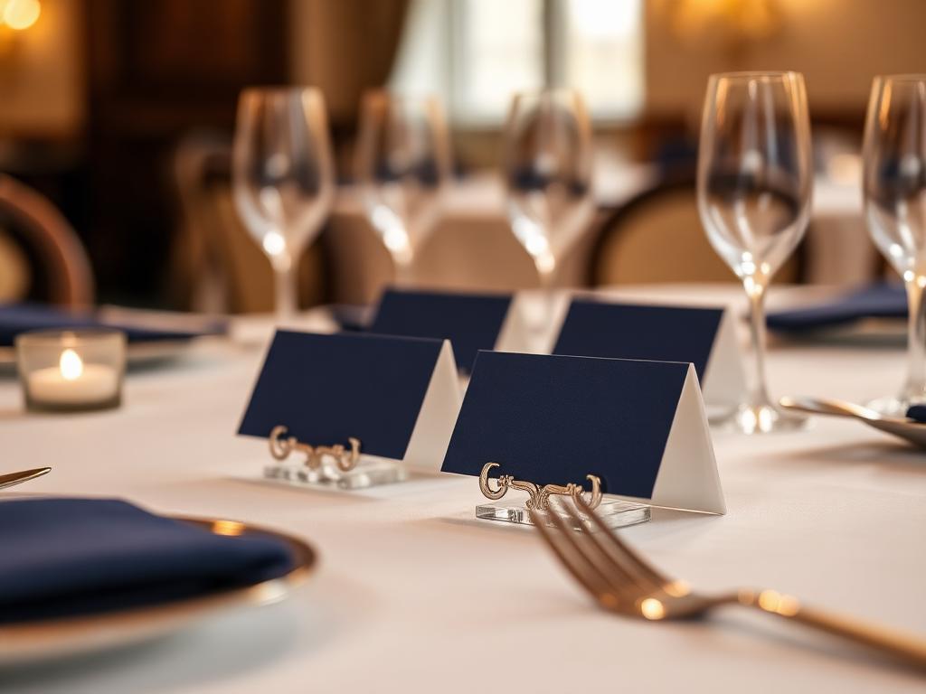 Indicadores de puesto para mesa de eventos