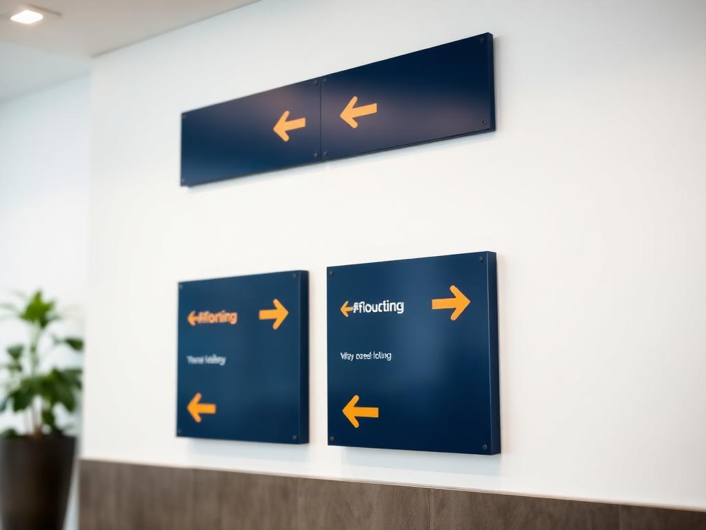 Señalizaciones corporativas montadas en pared